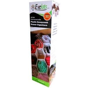 Evelots Interconnectable Plastic Honeycomb Drawer Organizers -‎ 18 Slot Pack
